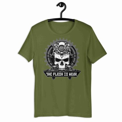 warhammer 40k ad mech the flesh is weak unisex tee shirt omnissiah