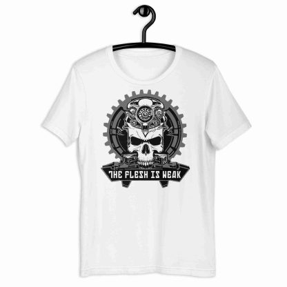 warhammer 40k ad mech the flesh is weak unisex tee shirt omnissiah