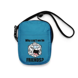 Why Can't We Be Friends Utility bag – Smiling D20 decal warhammer gaming dungeons and dragons 5e