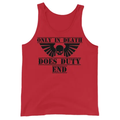 Only In Death Does Duty End Warhammer 40K Inspired Tank Top – Embrace the Ultimate Sacrifice