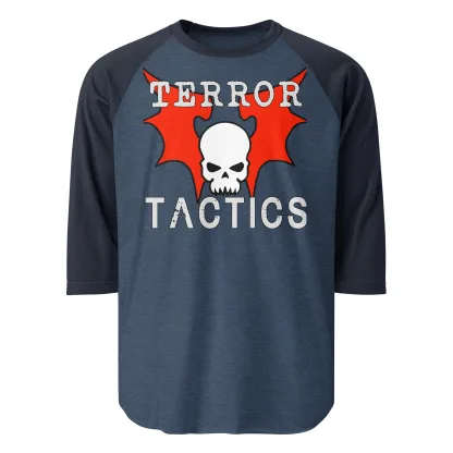 warhammer 40k Terror Tactics 3/4 Sleeve Raglan Shirt – Unleash the Night Lords' Fury