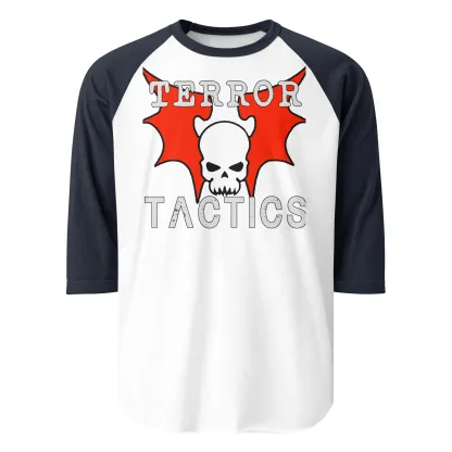 warhammer 40k Terror Tactics 3/4 Sleeve Raglan Shirt – Unleash the Night Lords' Fury