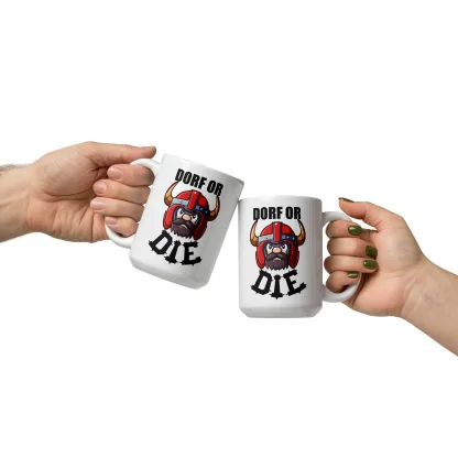 blood bowl Dorf or Die Dwarf Coach’s Ceramic Cup – Lead Your Team with Dwarven Grit fan gift merch