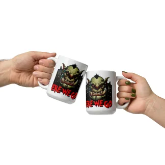 Ere We Go Ork Warboss Ceramic Cup – Drink Like a True Green Skinned Boss warhammer 40k gift present fan merch ork