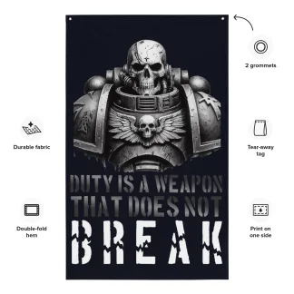 Duty Is A Weapon That Does Not Break: 100% Polyester Flag for Warhammer 40K Fans space marine adeptus astartes