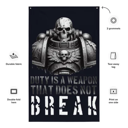 Duty Is A Weapon That Does Not Break: 100% Polyester Flag for Warhammer 40K Fans space marine adeptus astartes