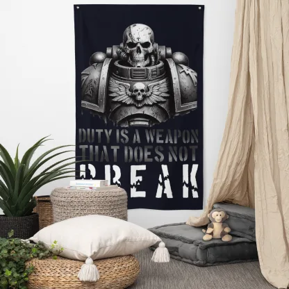 Duty Is A Weapon That Does Not Break: 100% Polyester Flag for Warhammer 40K Fans space marine adeptus astartes