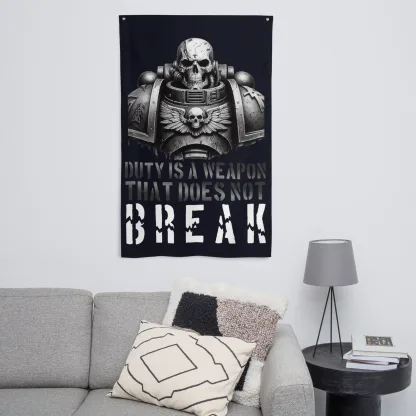 Duty Is A Weapon That Does Not Break: 100% Polyester Flag for Warhammer 40K Fans space marine adeptus astartes
