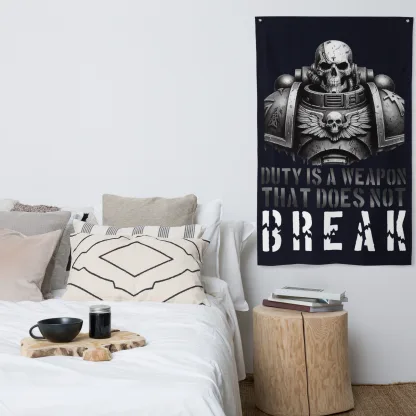 Duty Is A Weapon That Does Not Break: 100% Polyester Flag for Warhammer 40K Fans space marine adeptus astartes