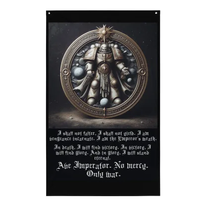 Swear Your Allegiance with the Oath of Moment Knitted Fabric Flag warhammer 40k space marine adeptus astartes gift merch