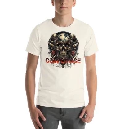 COMPLIANCE Adeptus Mechanicus unisex t-shirt featuring bold typography on quality fabric for Warhammer 40K gaming enthusiasts and Imperial citizens